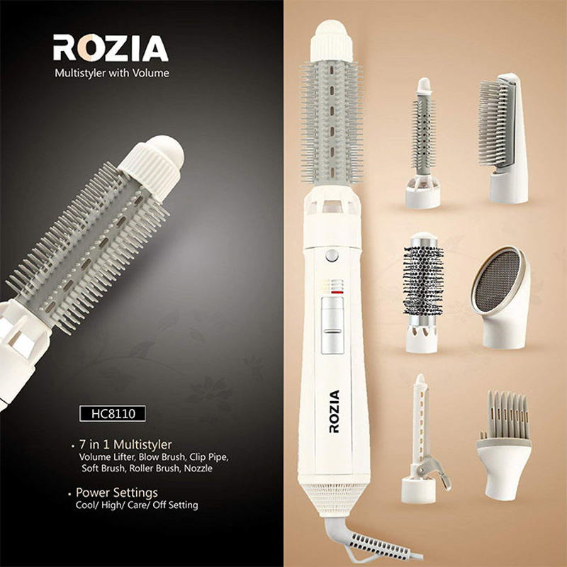 خرید و قیمت و مشخصات حالت دهنده 7 کاره مو روزیا ROZIA 7 IN 1 Hair Styler HC8110