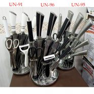 خرید و قیمت و مشخصات ست چاقو،کارد و ساطور آشپزخانه یونیک Unique 9PCS KNIFE SET در فروشگاه اینترنتی زیبا مد (3)