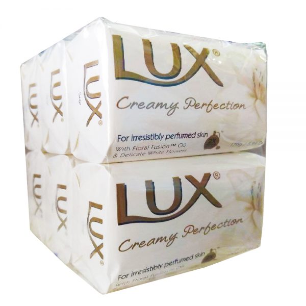 خرید و قیمت و مشخصات صابون کرم دار لوکس LUX رایحه گل های سفید وزن 170 گرم بسته 6 عددی در فروشگاه اینترنتی زیبا مد