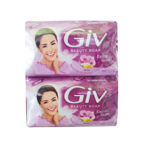 خرید و قیمت و مشخصات صابون جیو Giv صورتی مدل GIV EXOTIC GLOW بسته ۴ عددی در فروشگاه زیبا مد