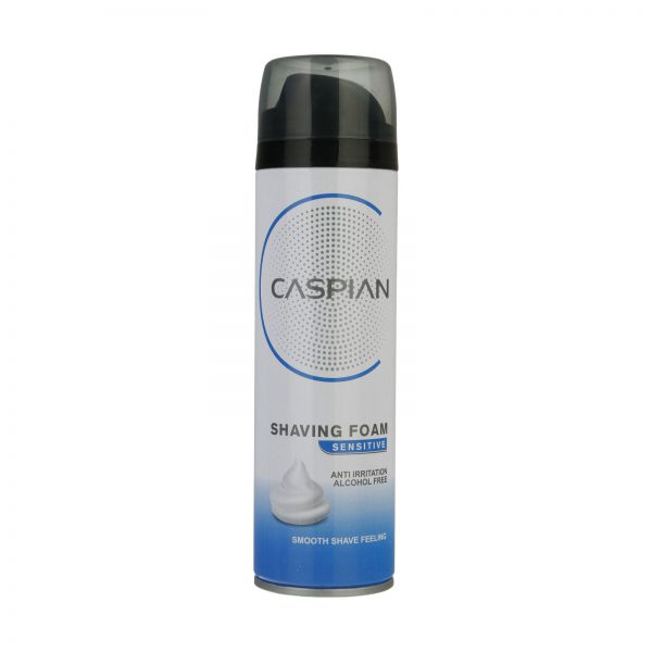 خرید و قیمت و مشخصات فوم اصلاح کاسپین CASPIAN مدل Sensitive ظرفیت 200 میلی لیتر در فروشگاه زیبا مد