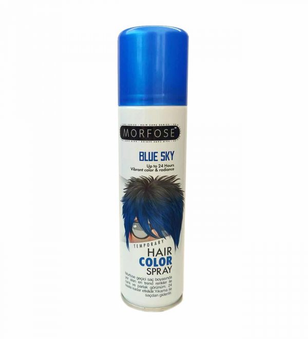 خرید و قیمت و مشخصات اسپری رنگ مو موقت مورفوس MORFOSE رنگ آبی حجم 150 میل در زیبا مد
