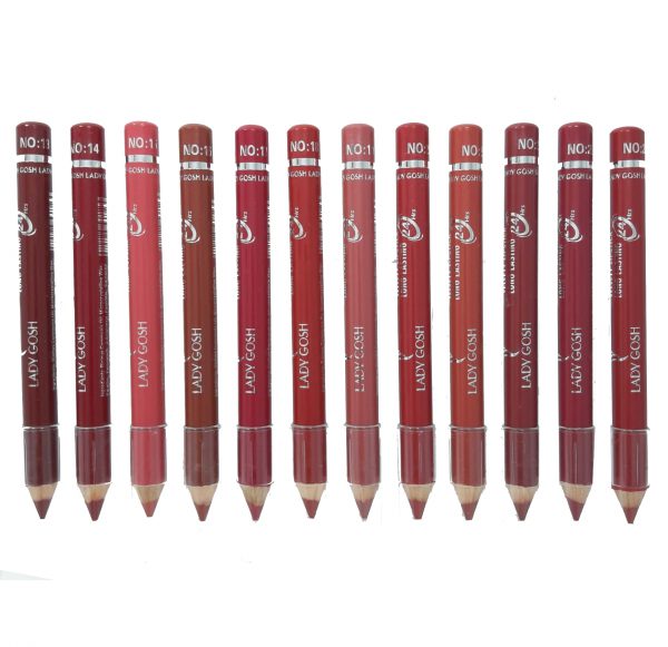 خرید و قیمت و مشخصات پک 12 عددی رژلب مدادی لیدی گاش LADY GOSH سری B در زیبا مد