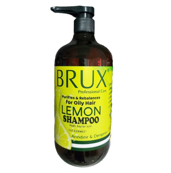 خرید و قیمت و مشخصات شامپو بروکس BRUX عصاره لیمو مخصوص موهای چرب ظرفیت ۱۰۰۰ میلی لیتر در زیبا مد