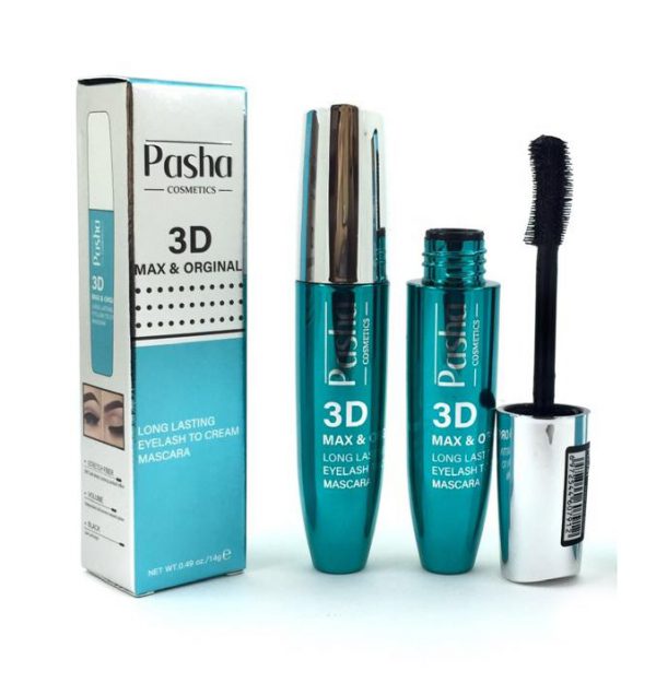 خرید و قیمت و مشخصات ریمل حجم دهنده و ضد حساسیت پاشا Pasha مدل 3D در زیبا مد