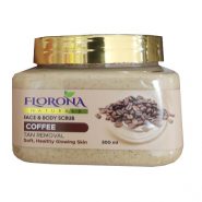 اسکراب صورت و بدن فلورونا FLORONA عصاره قهوه حجم 300 میلی لیتر