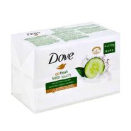 خرید و قیمت و مشخصات صابون داو Dove بسته 4 عددی 400 گرم رنگ سبز عصاره خیار در زیبا مد