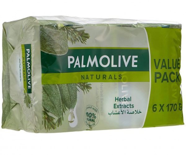 خرید و قیمت و مشخصات صابون پالمولیو PALMOLIVE مدل عصاره آویشن و رزماری بسته 6 عددی در زیبا مد