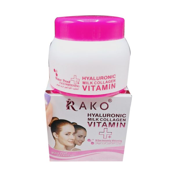 خرید و قیمت و مشخصات کرم سفید کننده هیالورونیک و کلاژن برند راکو RAKO حجم 115 گرم در زیبا مد